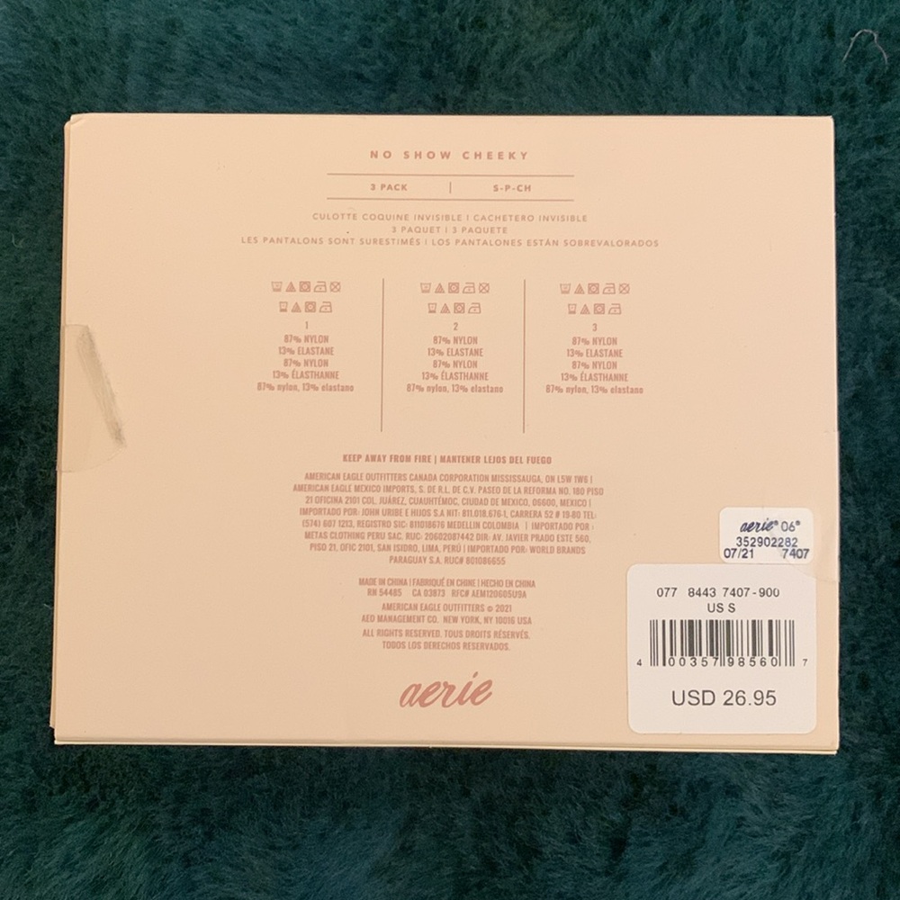 NWT AERIE 3-PACK SEAMLESS CHEEKY UNDERWEAR - Picture 2 of 3